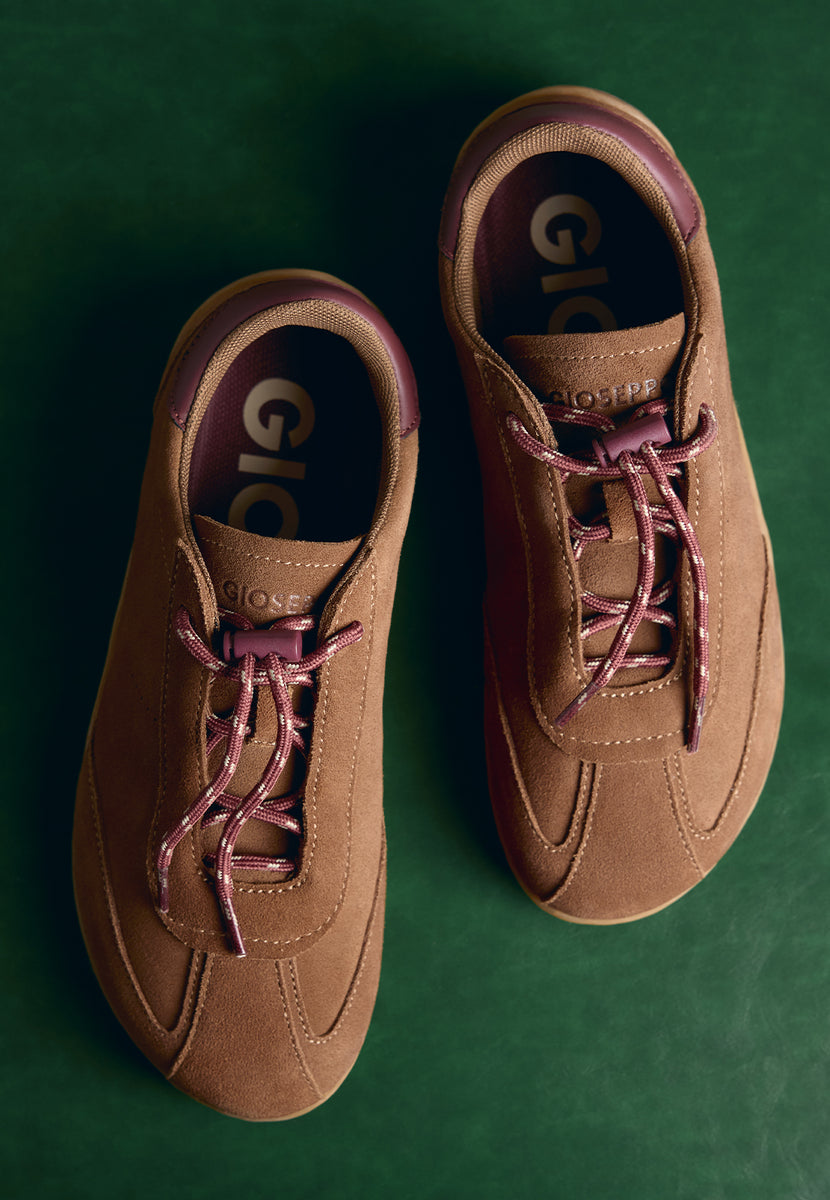 BASKETS BAREFOOT MARRON EN CUIR SUÉDÉ