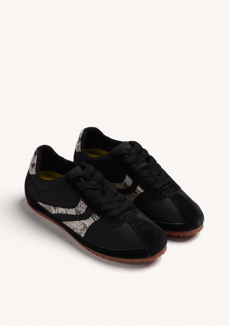 BLACK LEATHER SNEAKERS