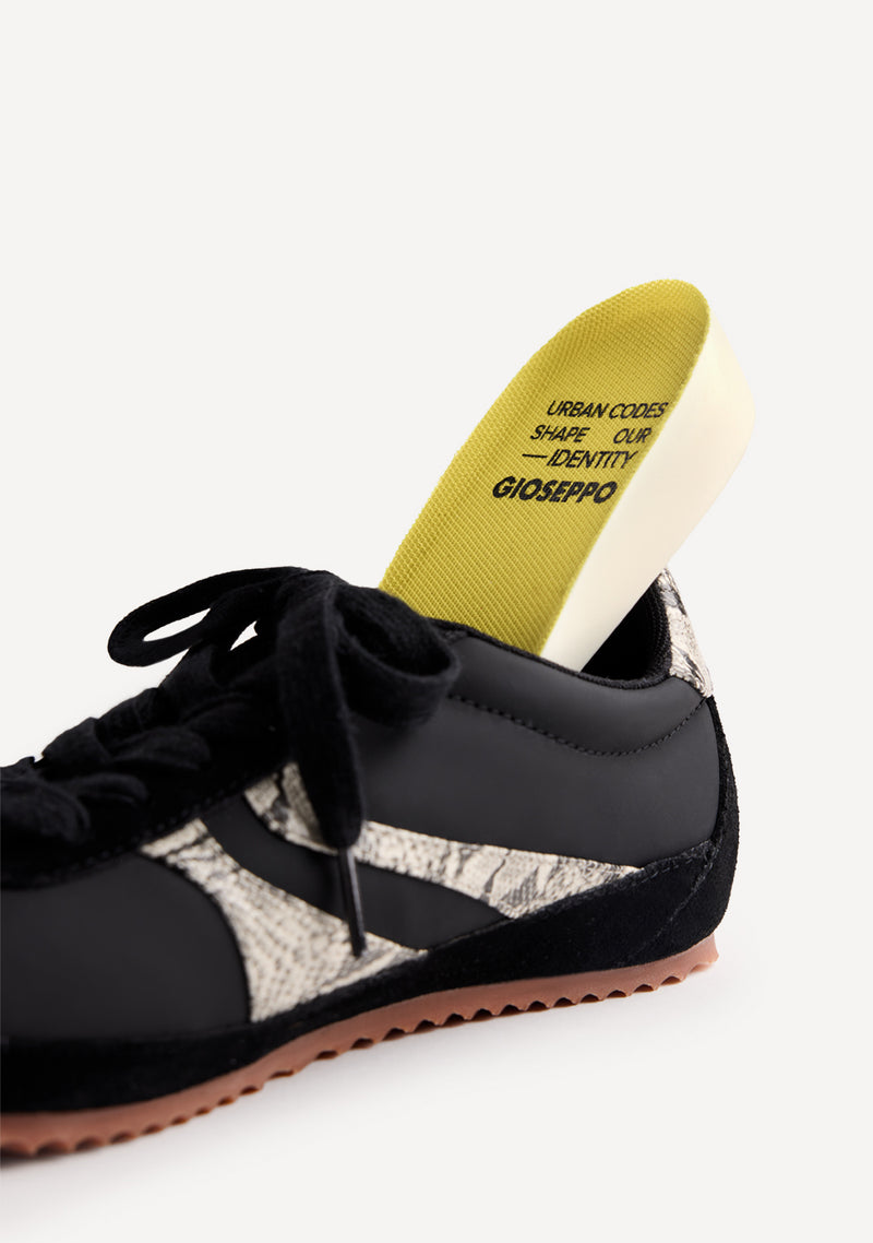 SNEAKERS NERE IN PELLE