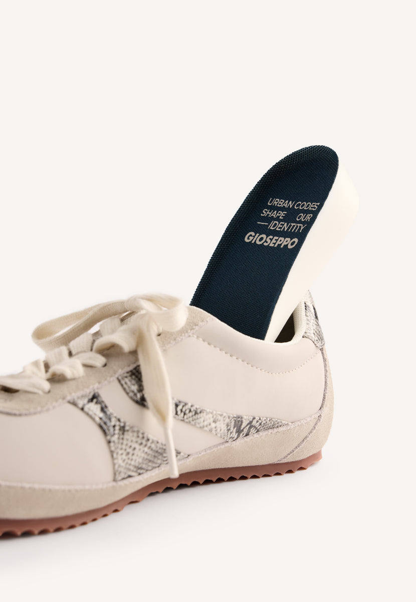TÊNIS CREME COURO E NYLON