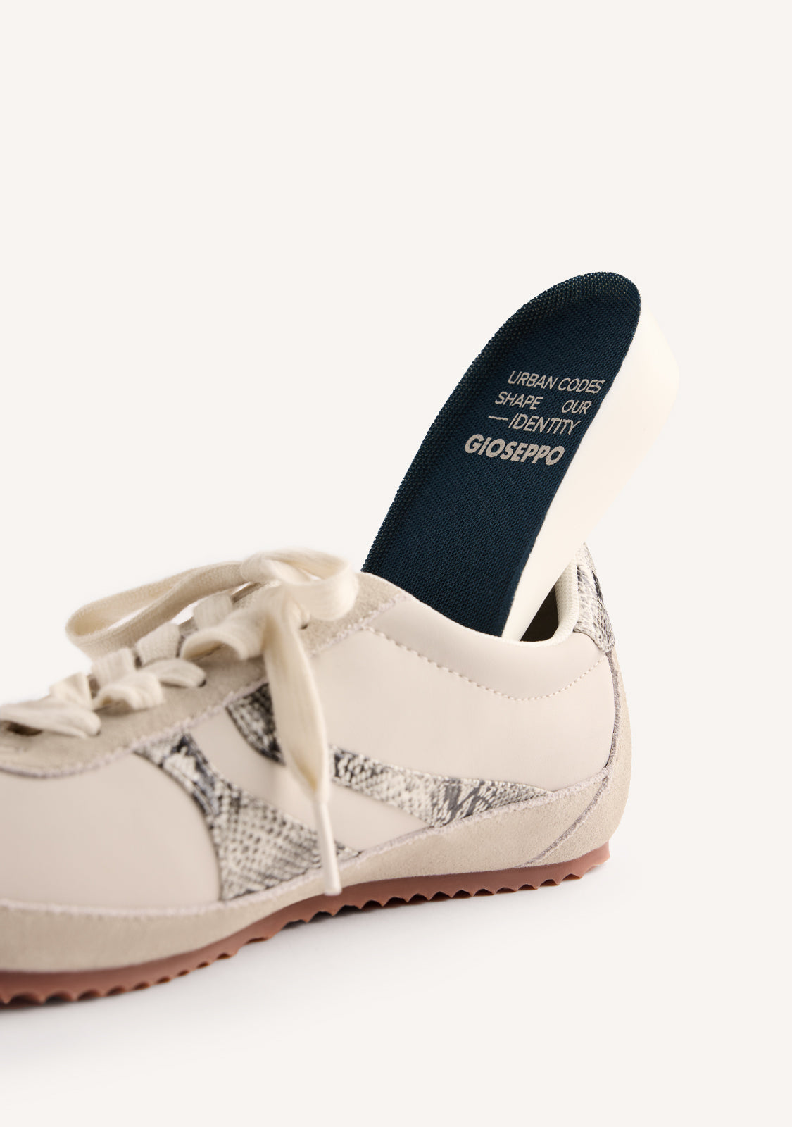 TÊNIS CREME COURO E NYLON
