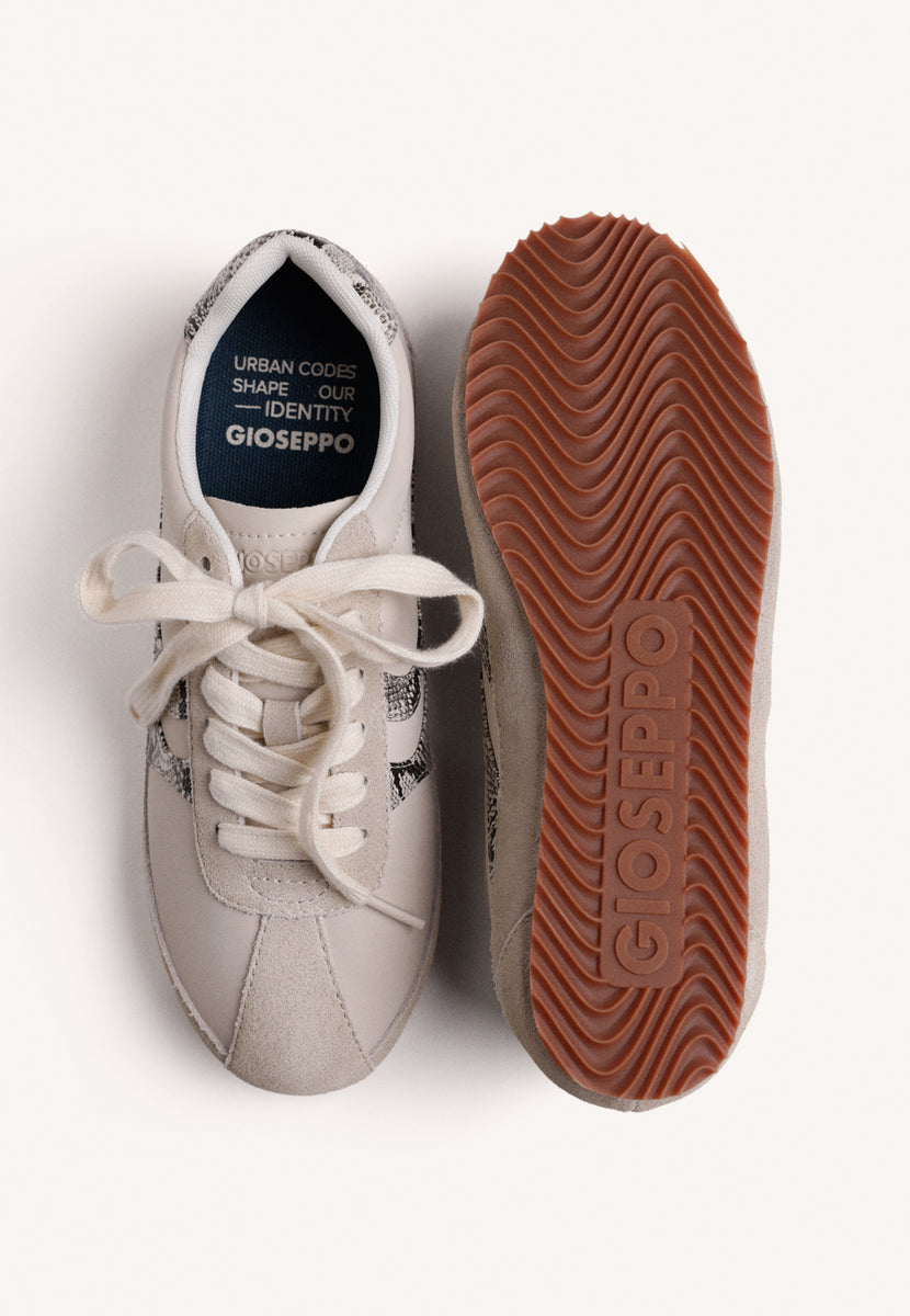 TÊNIS CREME COURO E NYLON
