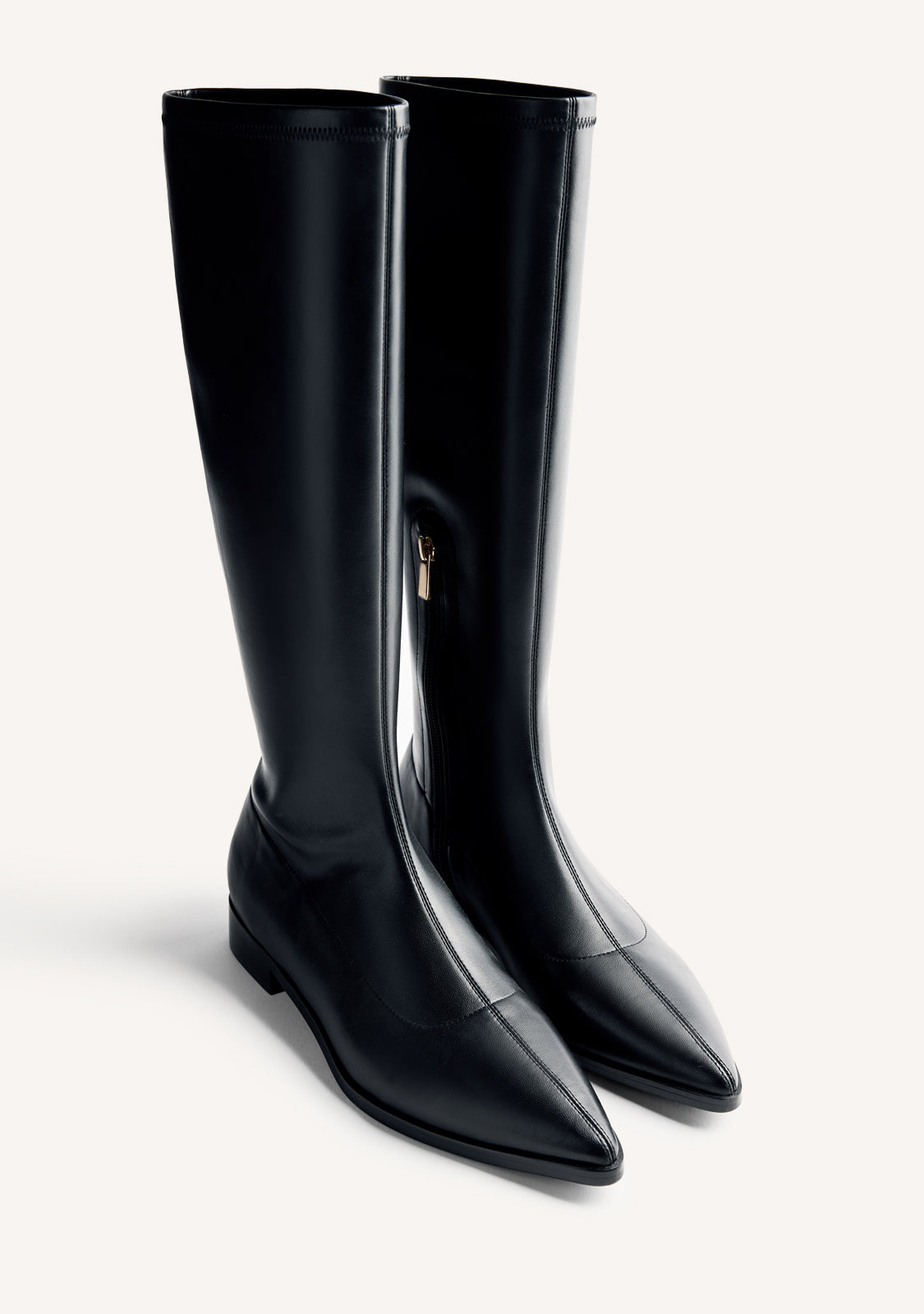 BLACK ELASTIC HIGH BOOTS