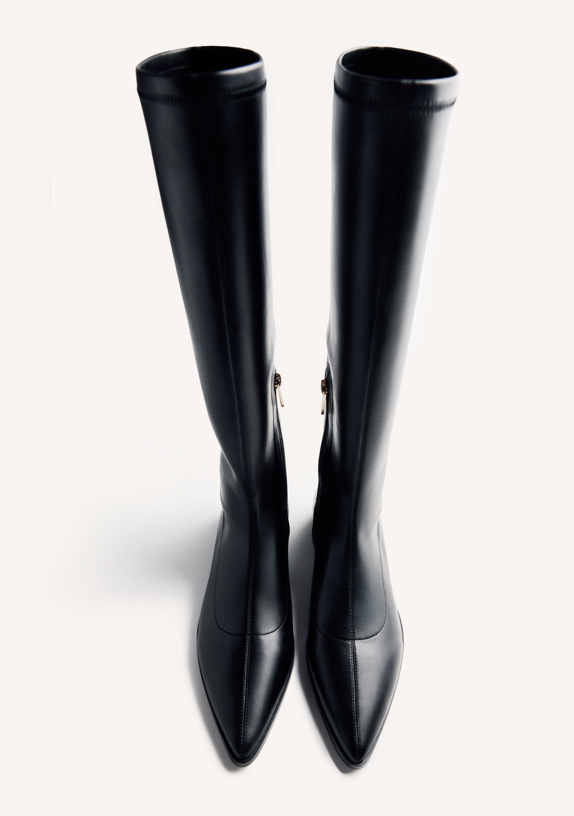 BLACK ELASTIC HIGH BOOTS