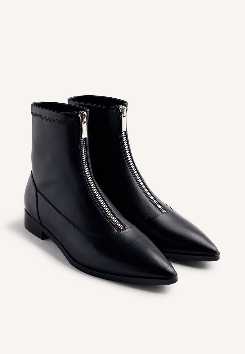 BOTINS ELÁSTICOS PRETOS COM FECHO DE CORRER