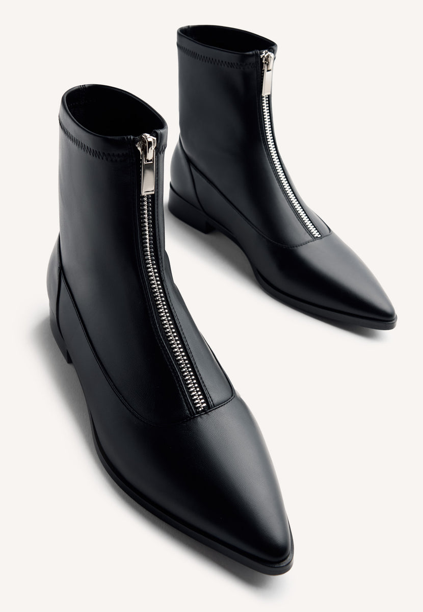 BOTINS ELÁSTICOS PRETOS COM FECHO DE CORRER