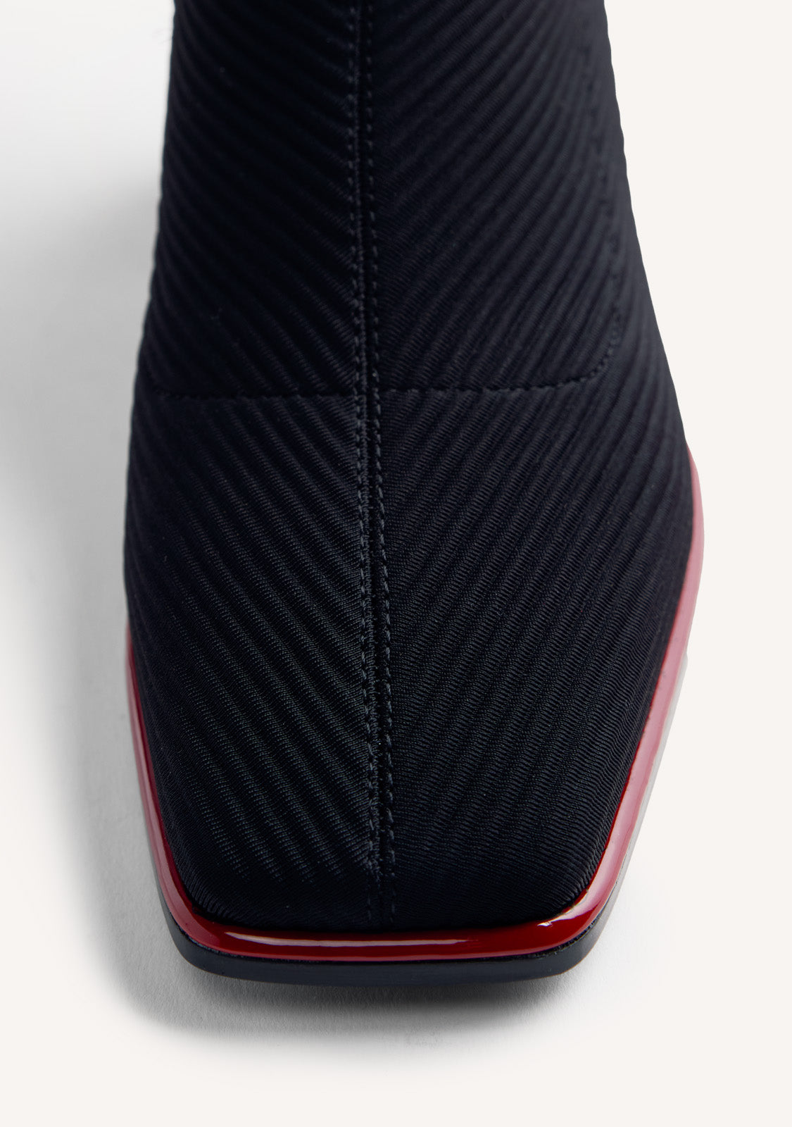 BLACK ELASTIC HIGH SOCK-STYLE BOOTS