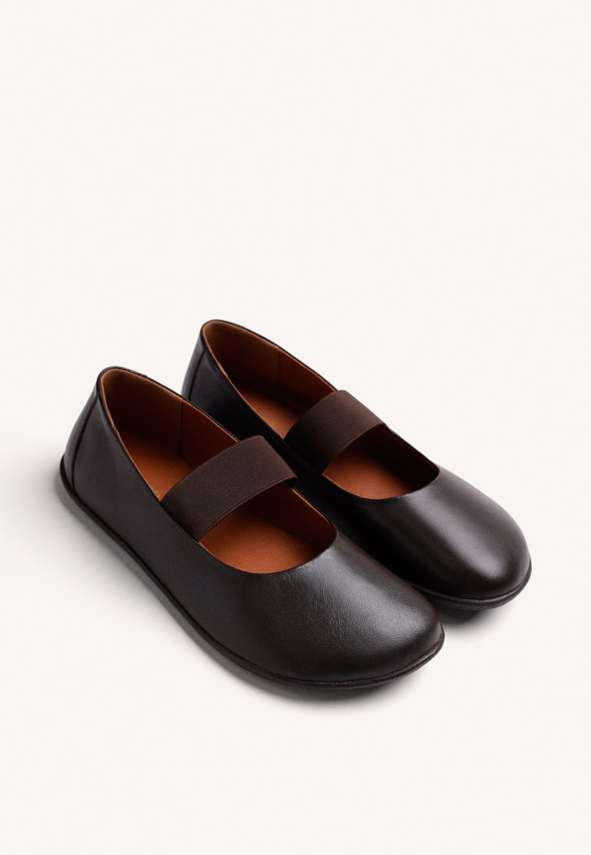 BALLERINES BAREFOOT MARRON EN CUIR