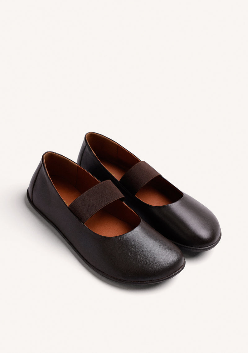BALLERINES BAREFOOT MARRON EN CUIR
