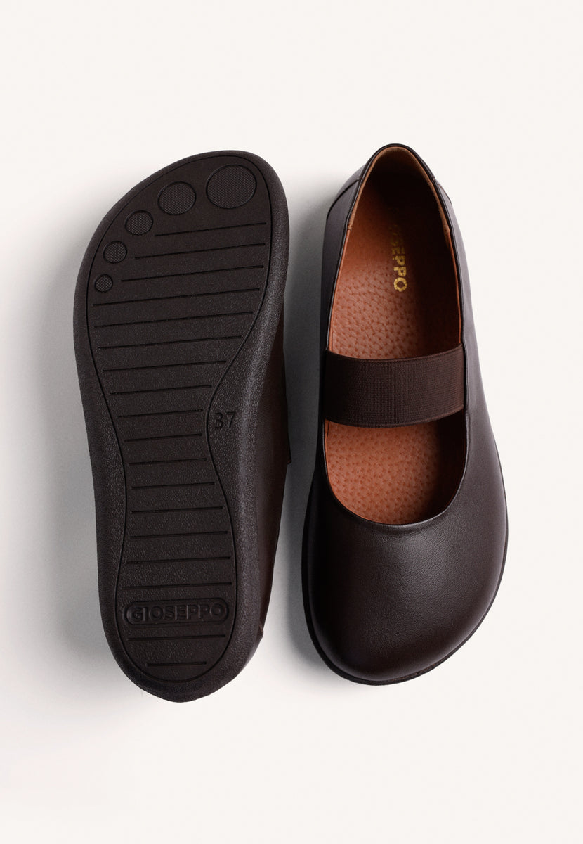BALLERINES BAREFOOT MARRON EN CUIR