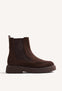 BROWN LEATHER ANKLE BOOTS WITH ZIPPER