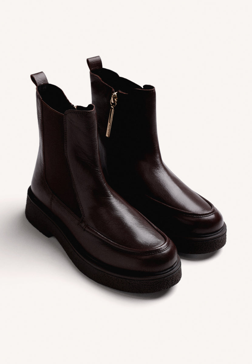STIVALETTI CHELSEA MARRONI IN PELLE