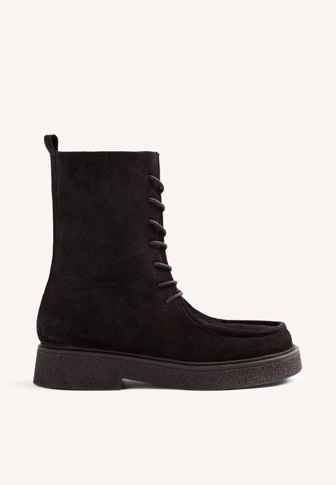 BROWN MILITARY STYLE LEATHER BOOTS
