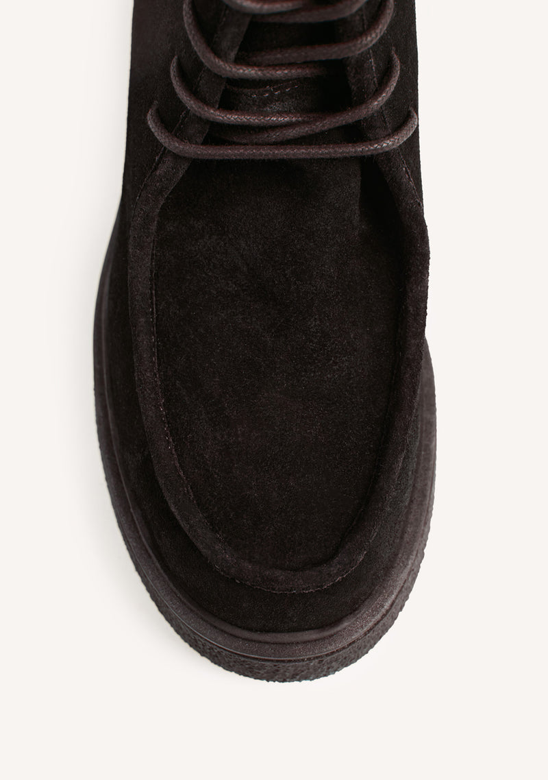 BROWN MILITARY STYLE LEATHER BOOTS