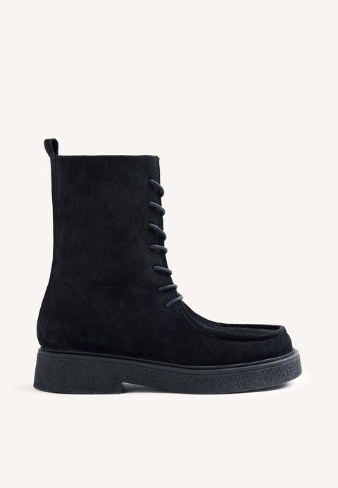 BOTAS PRETAS ESTILO MILITAR EM PELE