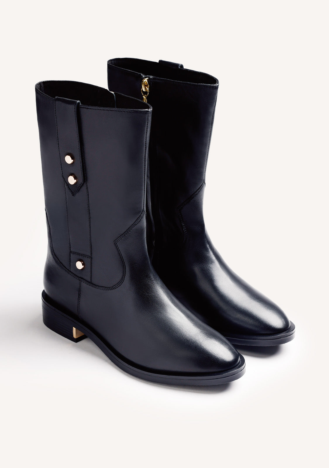 BLACK LEATHER BOOTS