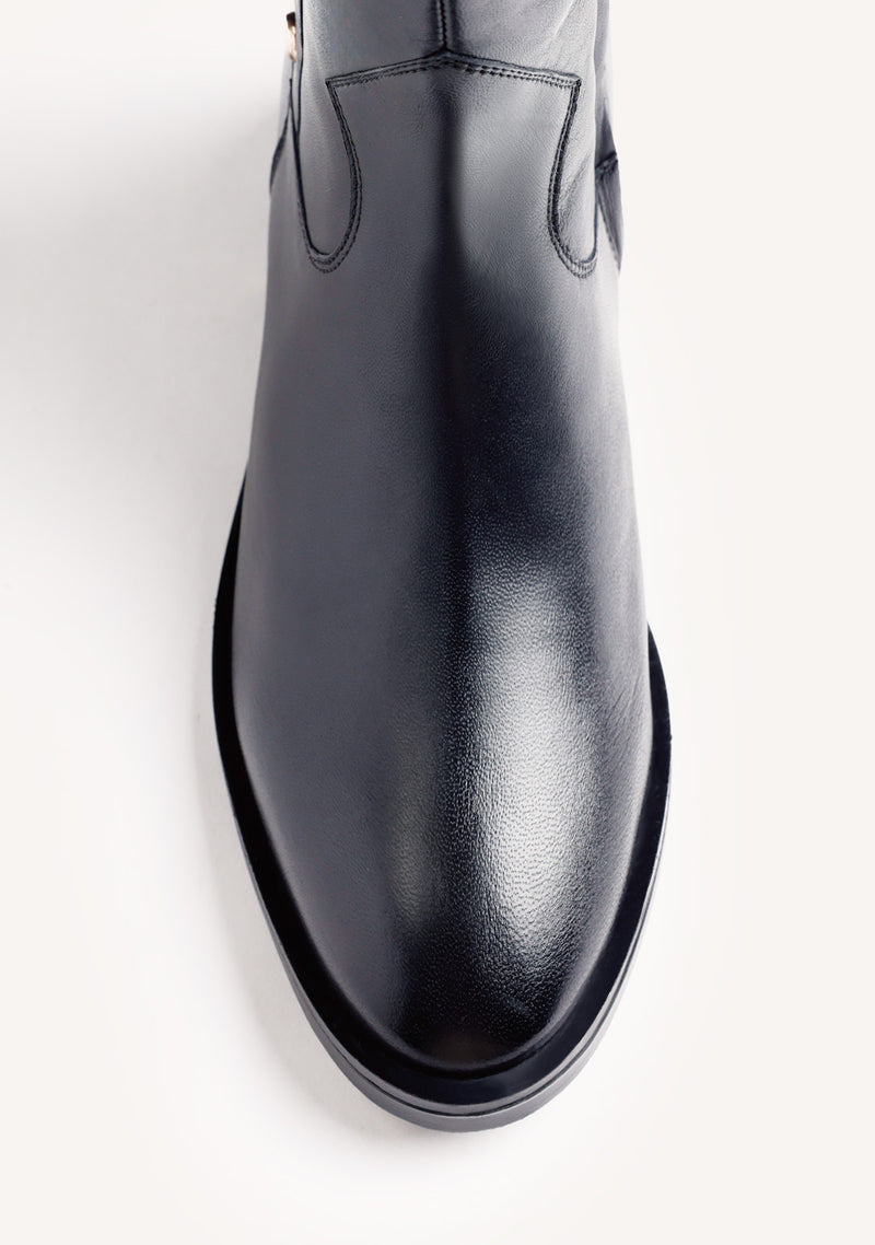 BLACK LEATHER BOOTS
