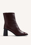 BURGUNDY LEATHER ANKLE BOOTS