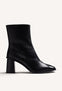 BLACK LEATHER ANKLE BOOTS