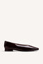 BURGUNDY PATENT LEATHER BALLET FLATS