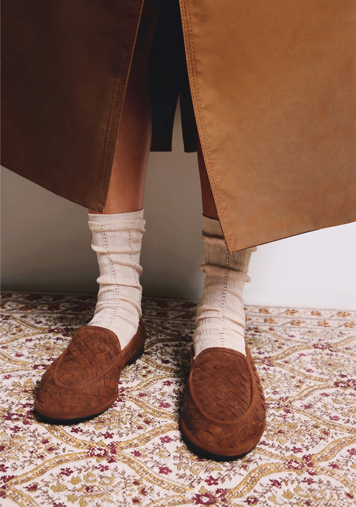 MOCASINES CAMEL PIEL TRENZADA