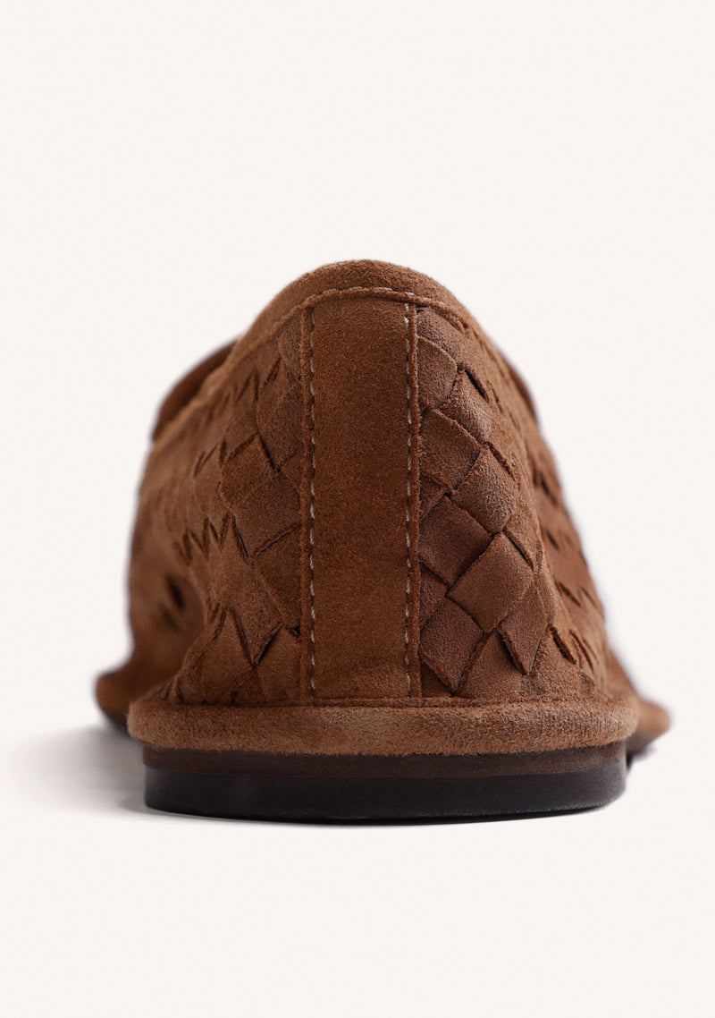 CAMEL WOVEN LEATHER LOAFERS