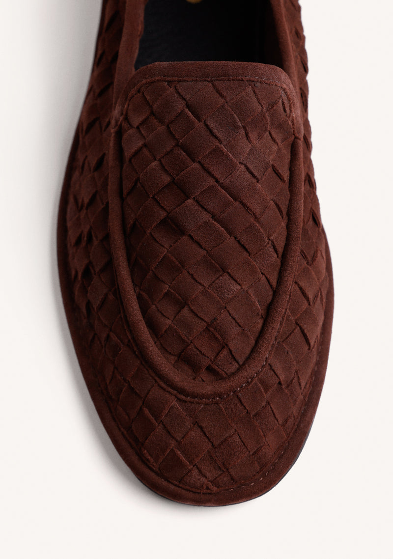 MOCASINES MARRONES PIEL TRENZADA