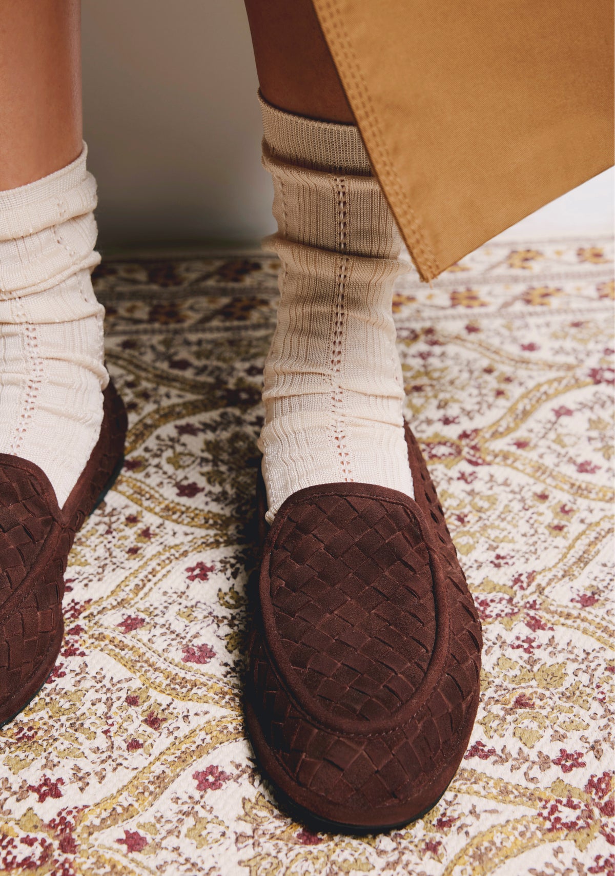 MOCASSINS MARRON EN CUIR TRESSÉ