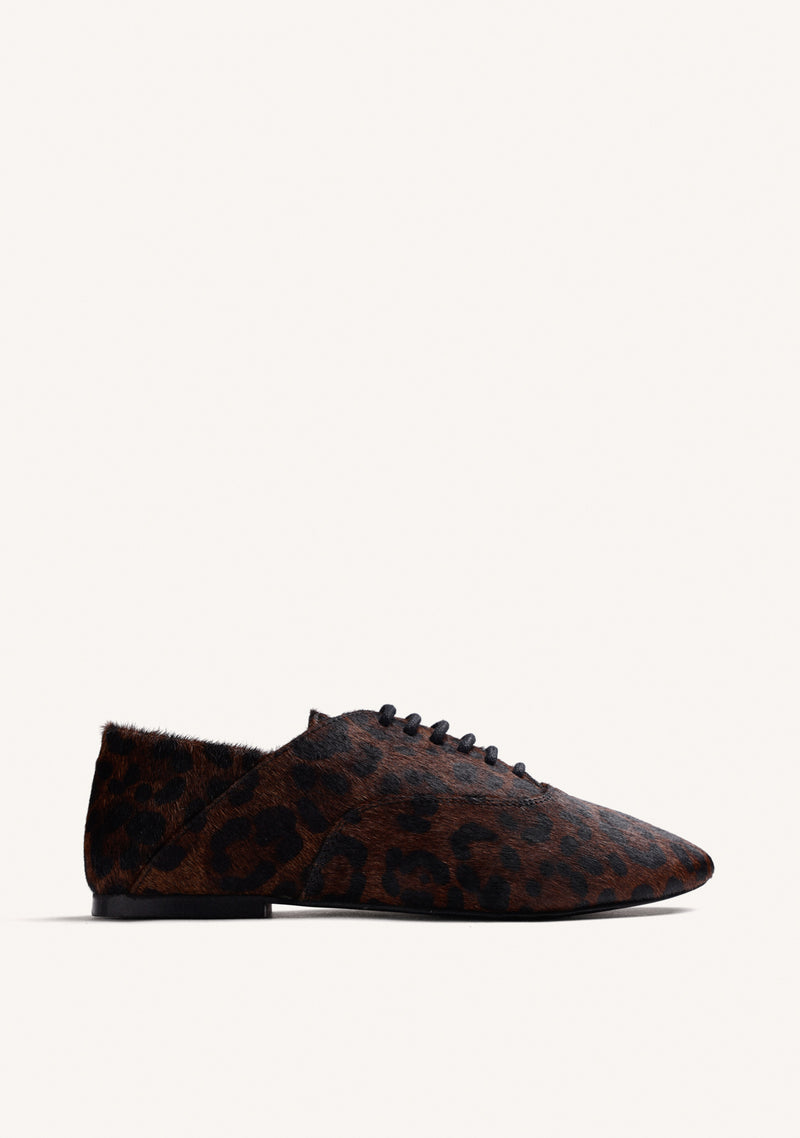 FLAT SHOES WITH ANIMAL PRINT LEATHER