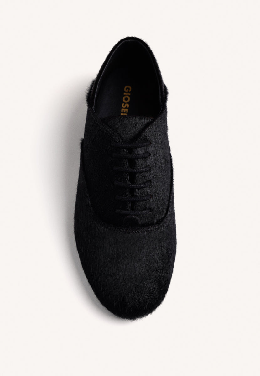 FLAT SHOES WITH ANIMAL PRINT LEATHER