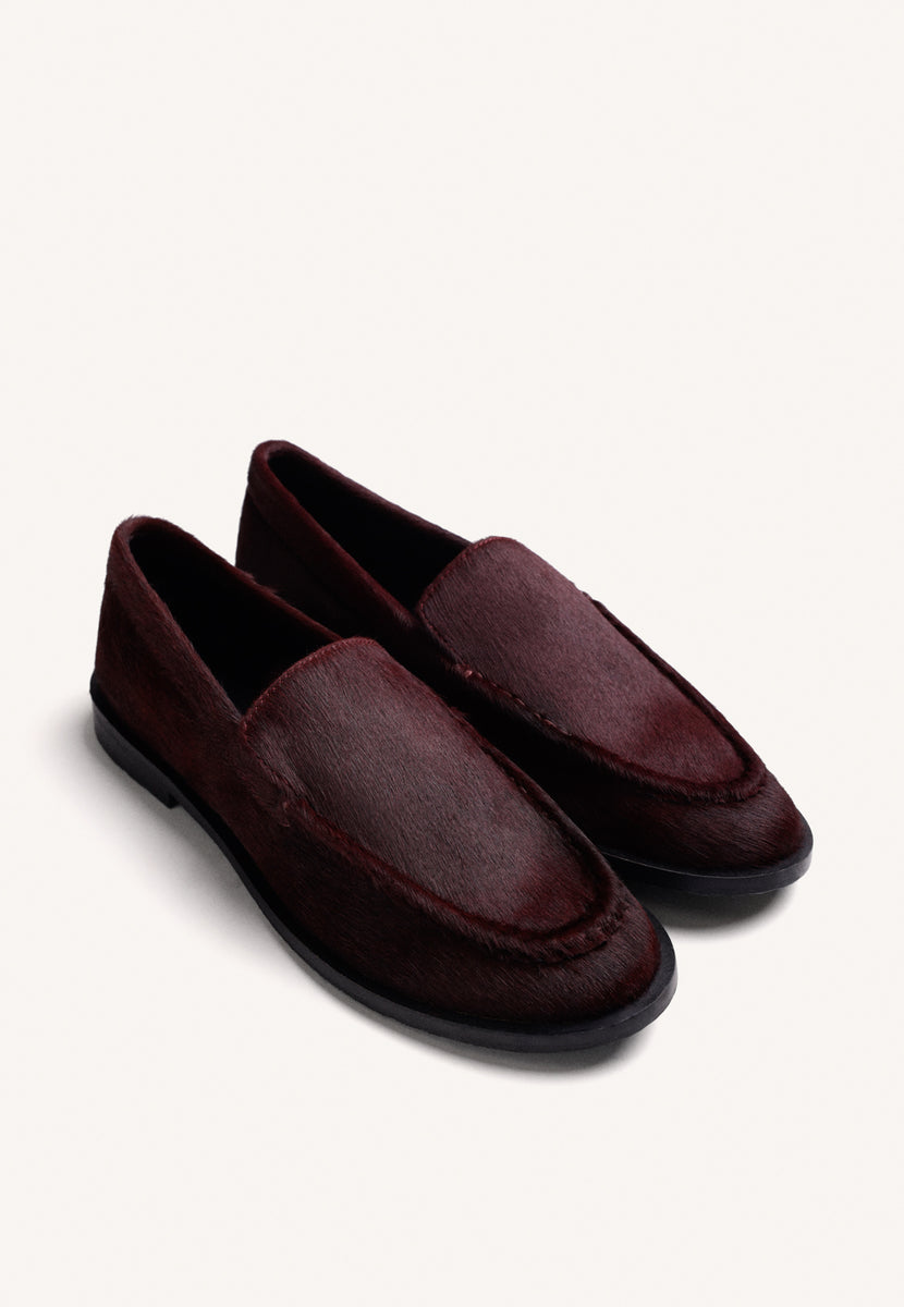 MOCASINES BURDEOS PIEL