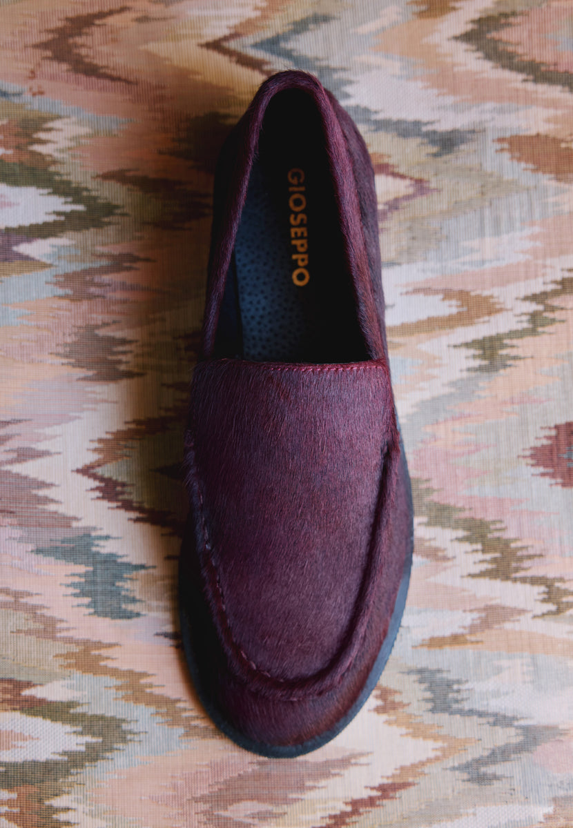 MOCASINES BURDEOS PIEL