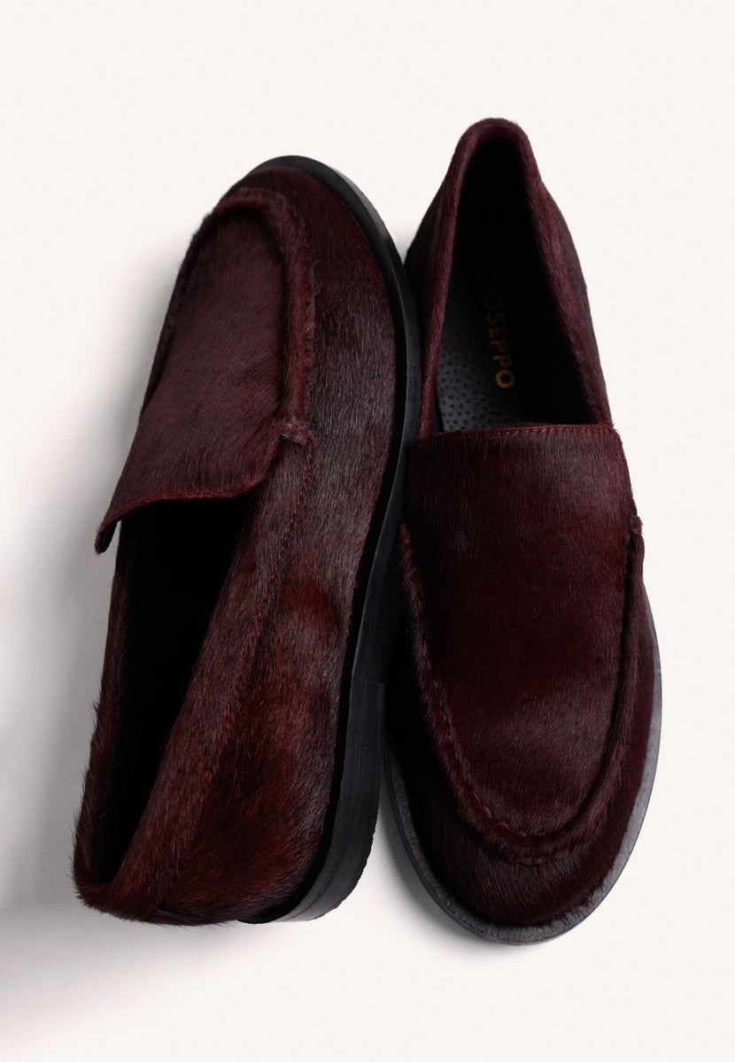 MOCASINES BURDEOS PIEL