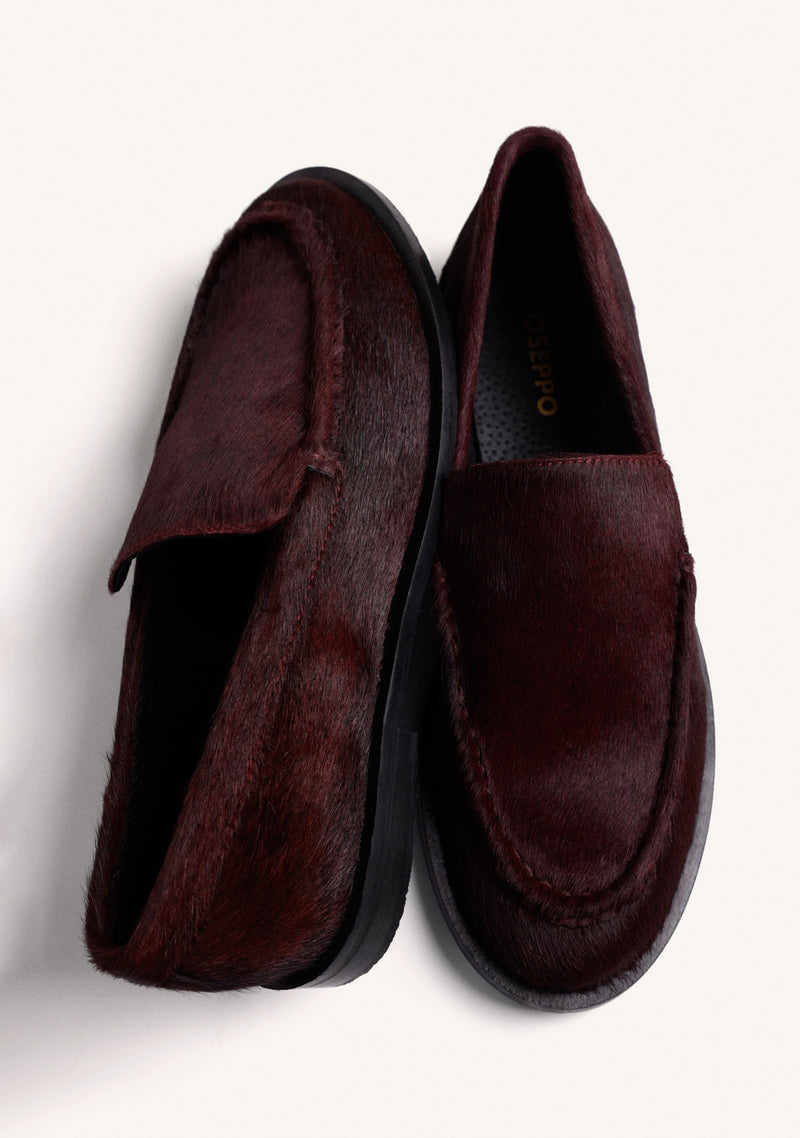 MOCASSINI BORDEAUX IN PELLE