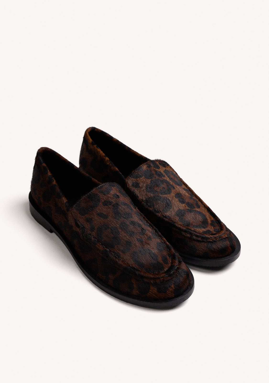 ANIMAL PRINT LEATHER LOAFERS
