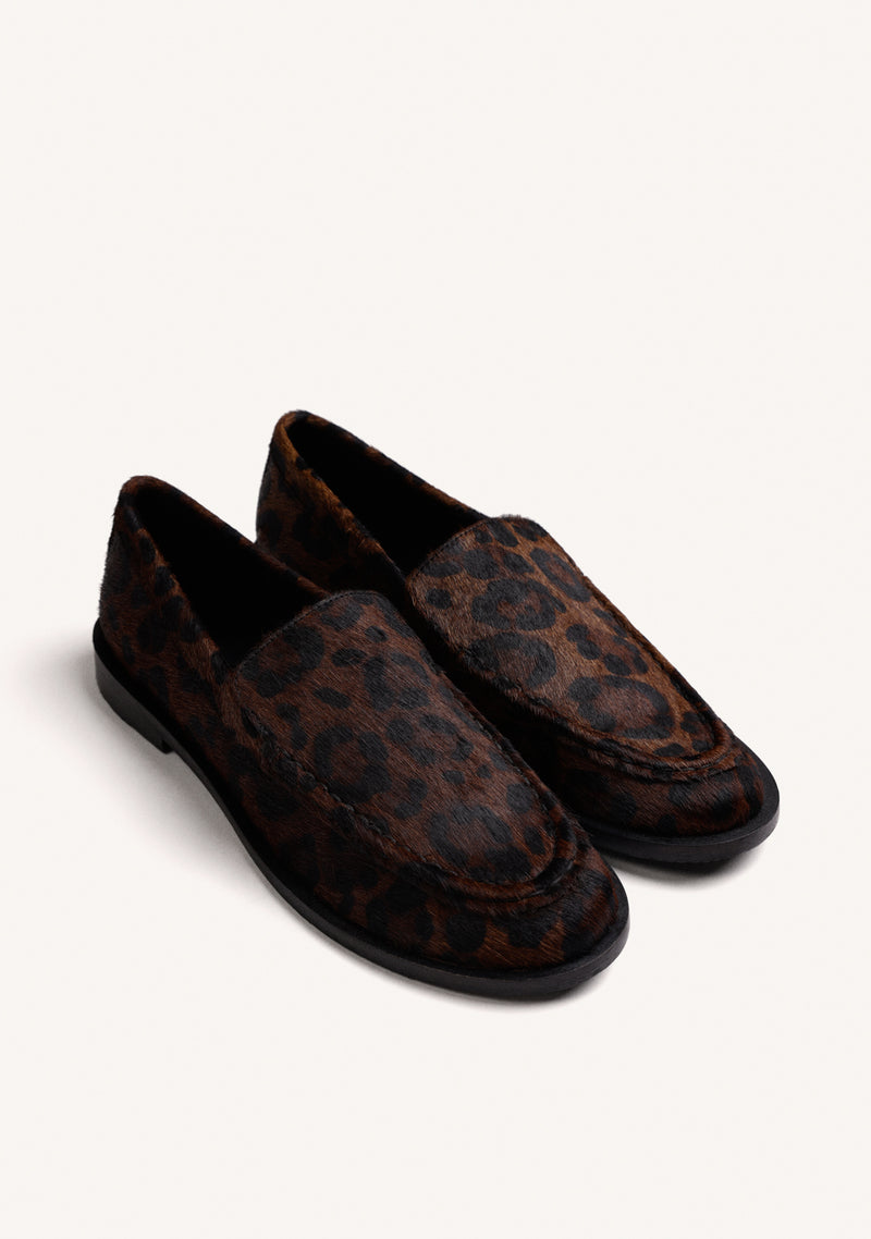 ANIMAL PRINT LEATHER LOAFERS