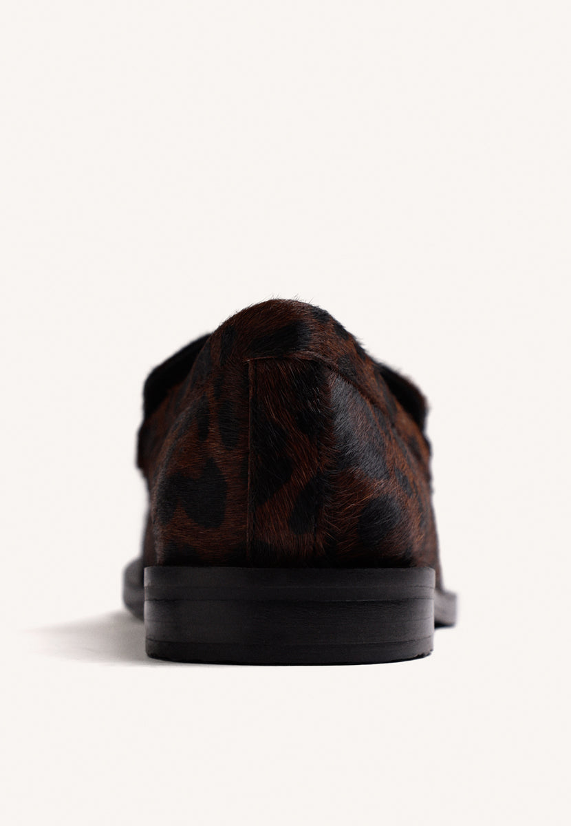 ANIMAL PRINT LEATHER LOAFERS
