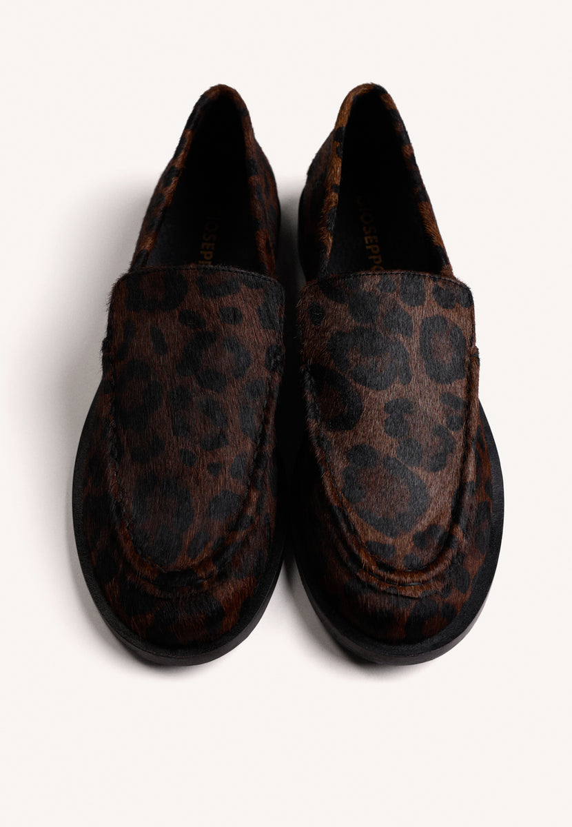 ANIMAL PRINT LEATHER LOAFERS