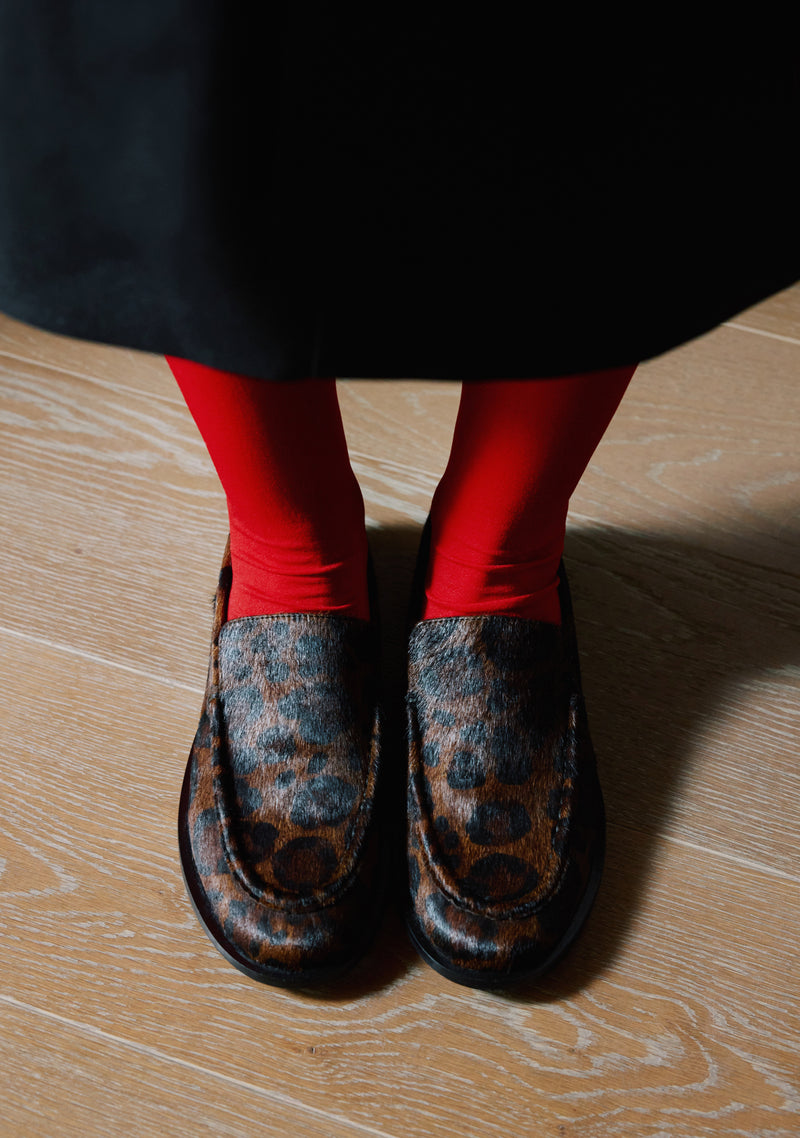 ANIMAL PRINT LEATHER LOAFERS