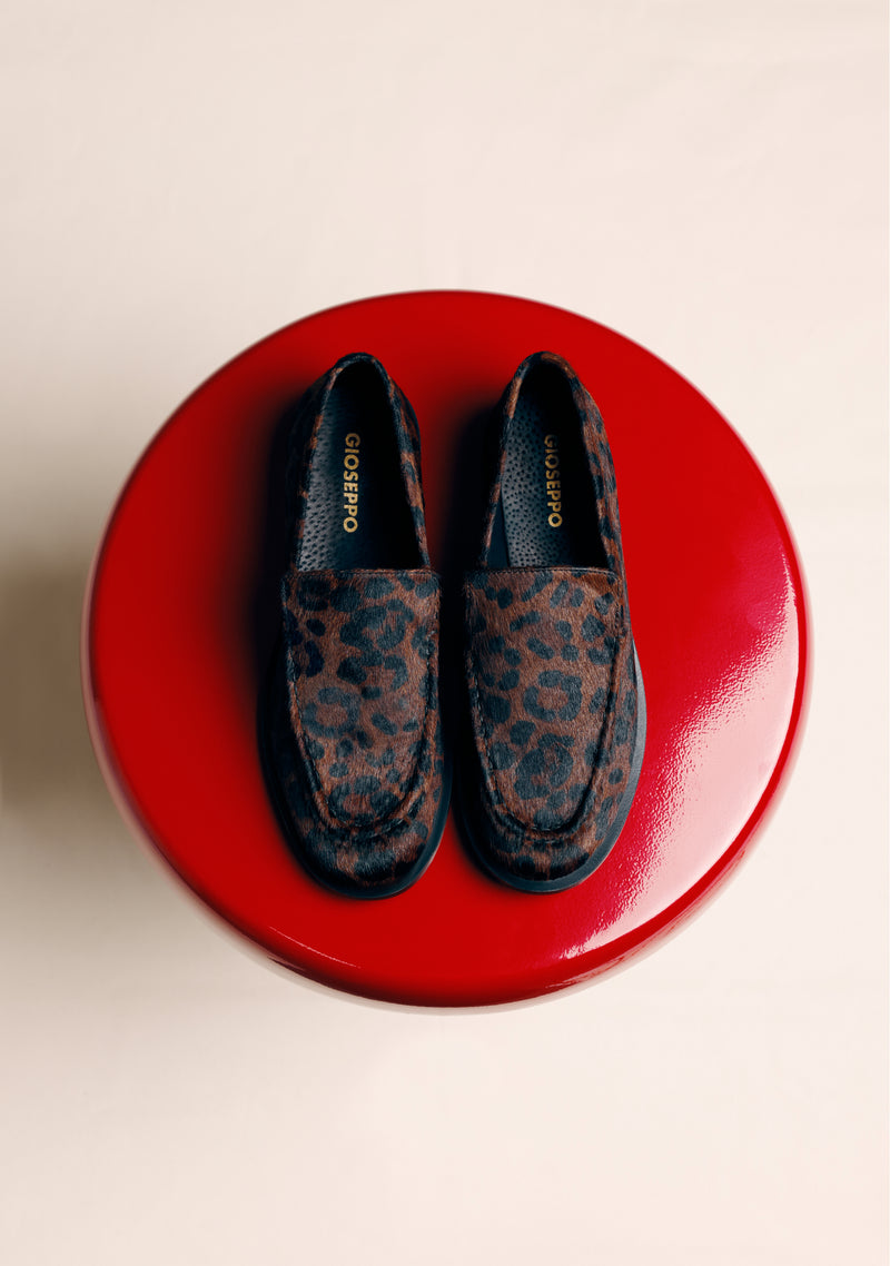 ANIMAL PRINT LEATHER LOAFERS