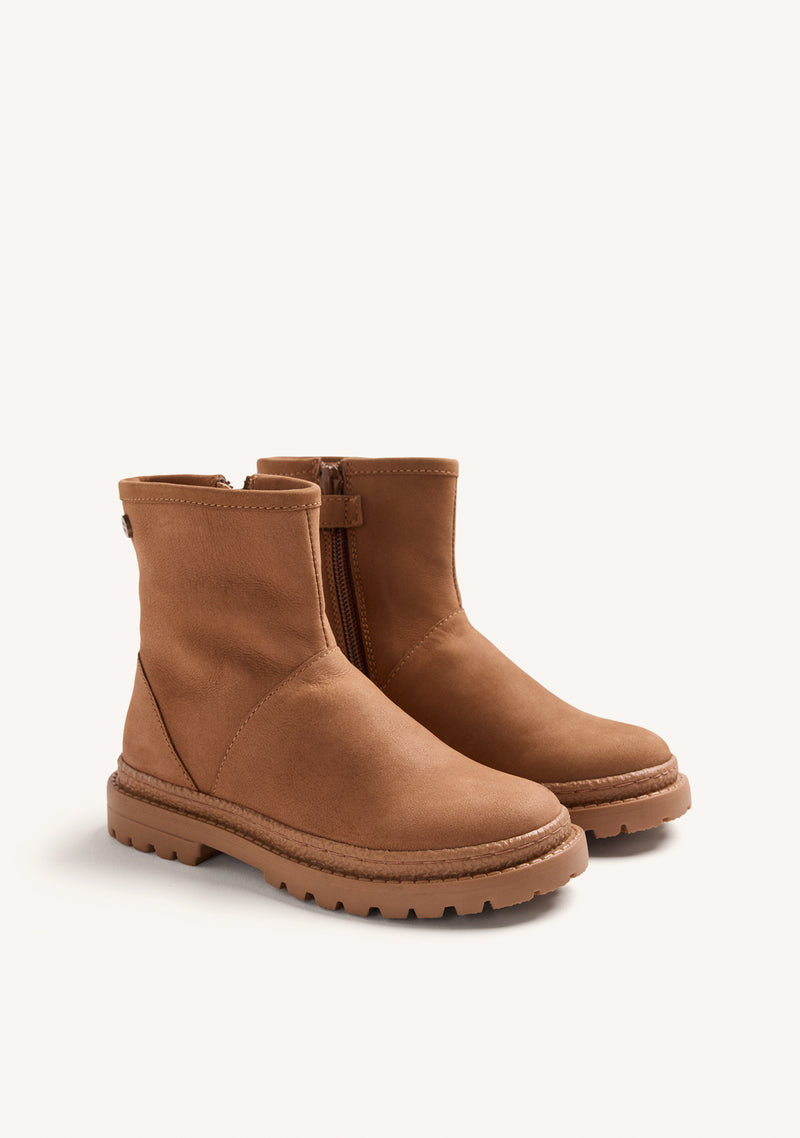 LEATHER ZIPPER BOOTS