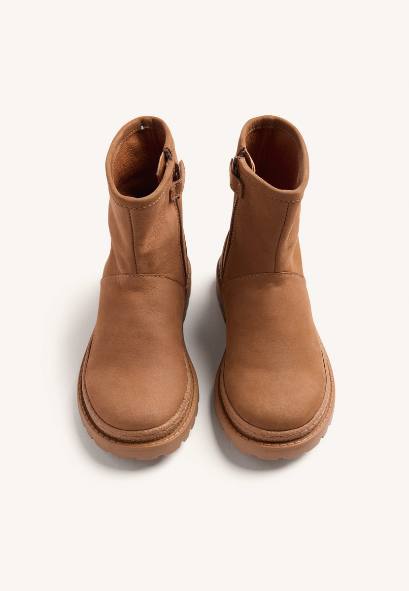 LEATHER ZIPPER BOOTS