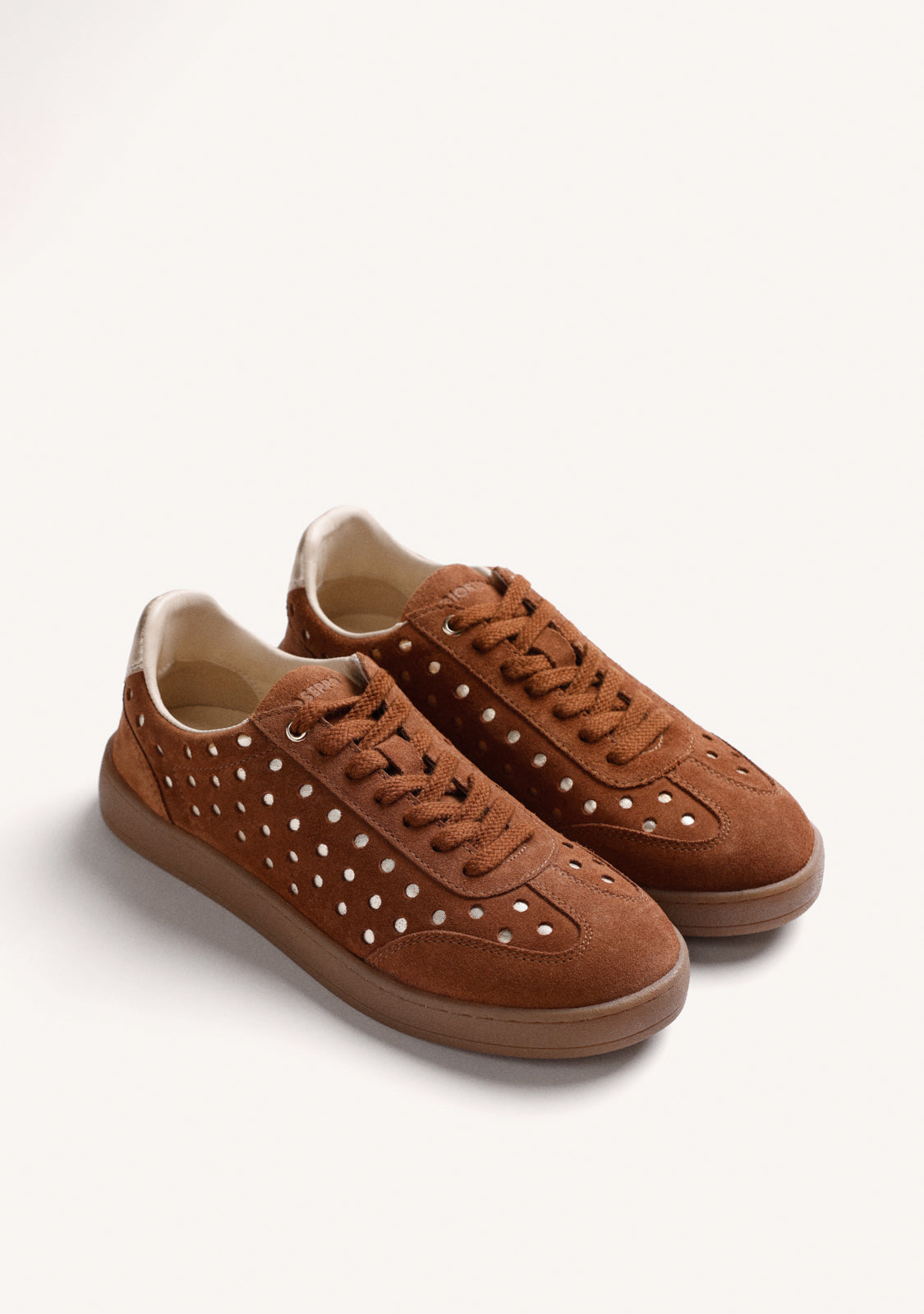 SCARPE DA GINNASTICA MARRONI IN PELLE LUCIDA