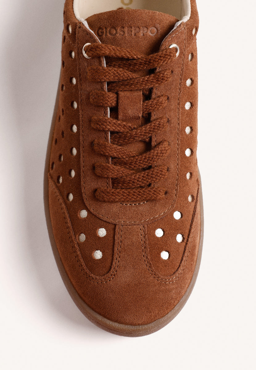 BROWN SHINY LEATHER SNEAKERS
