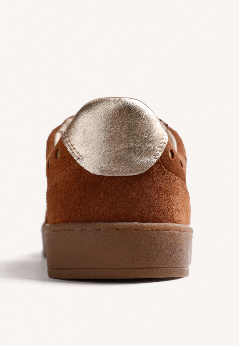 BROWN SHINY LEATHER SNEAKERS