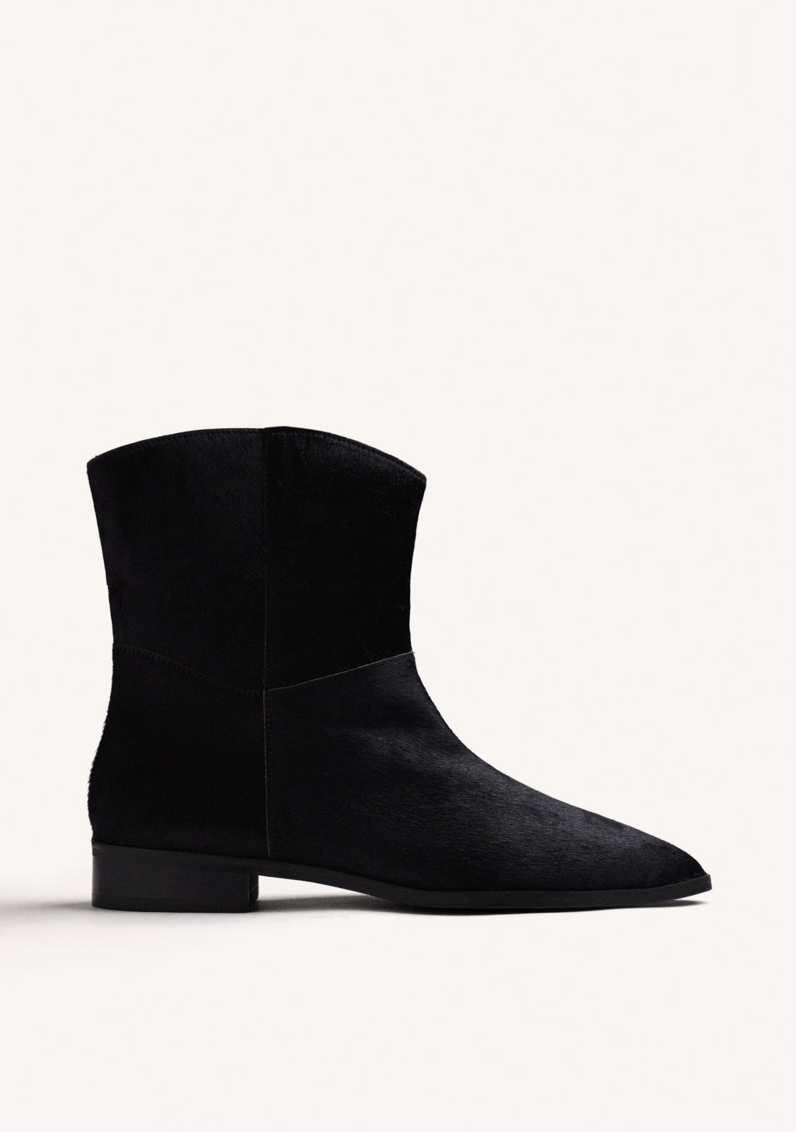 BLACK LEATHER ANKLE BOOTS