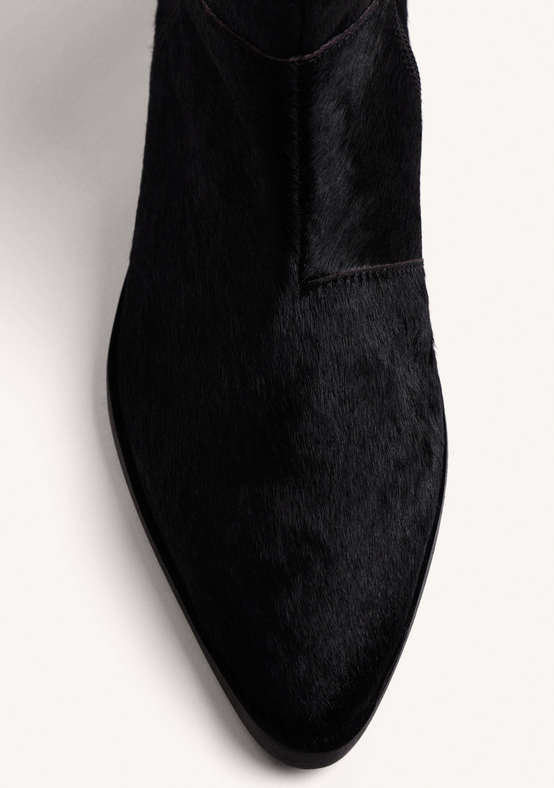 BLACK LEATHER ANKLE BOOTS