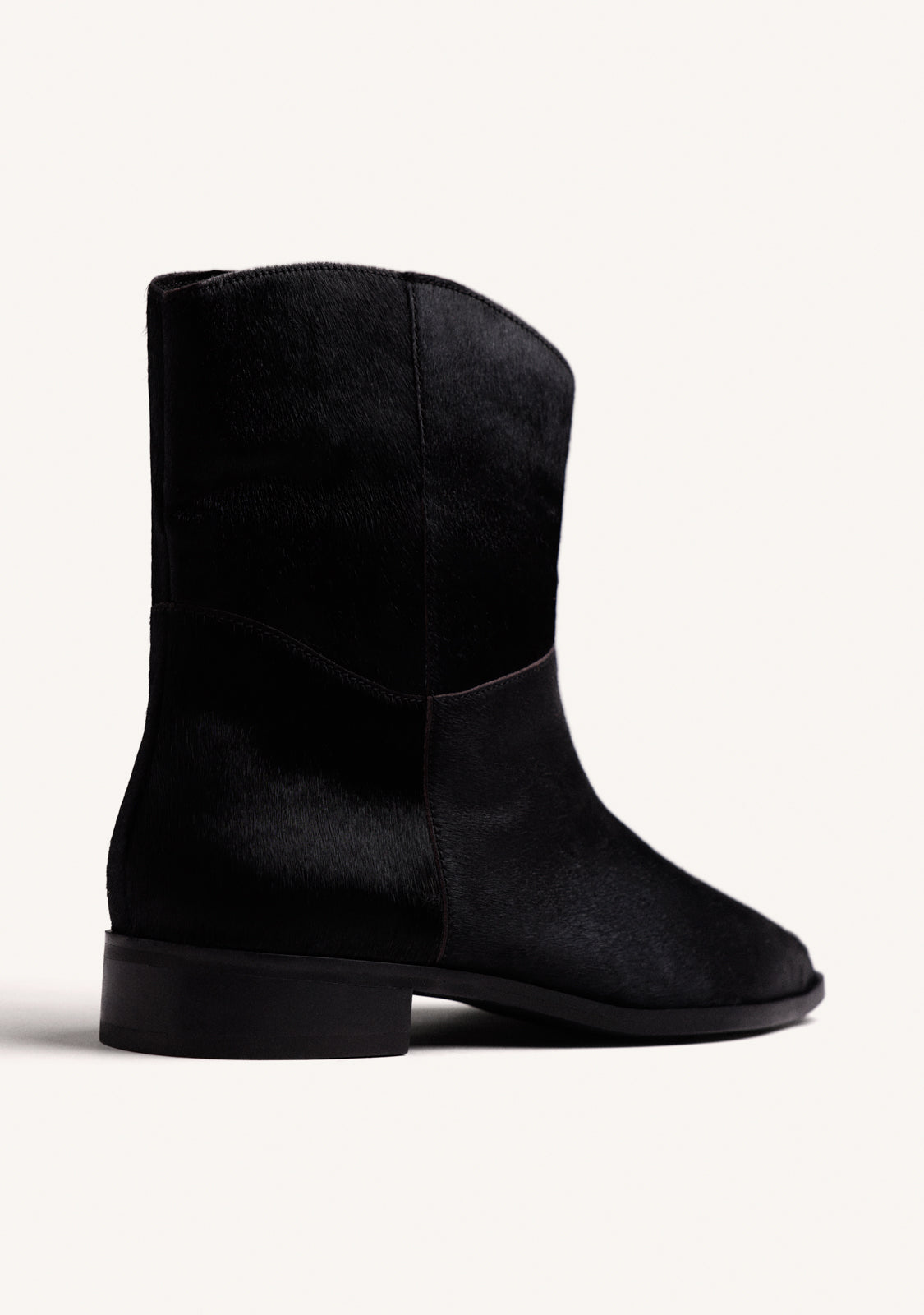 BLACK LEATHER ANKLE BOOTS
