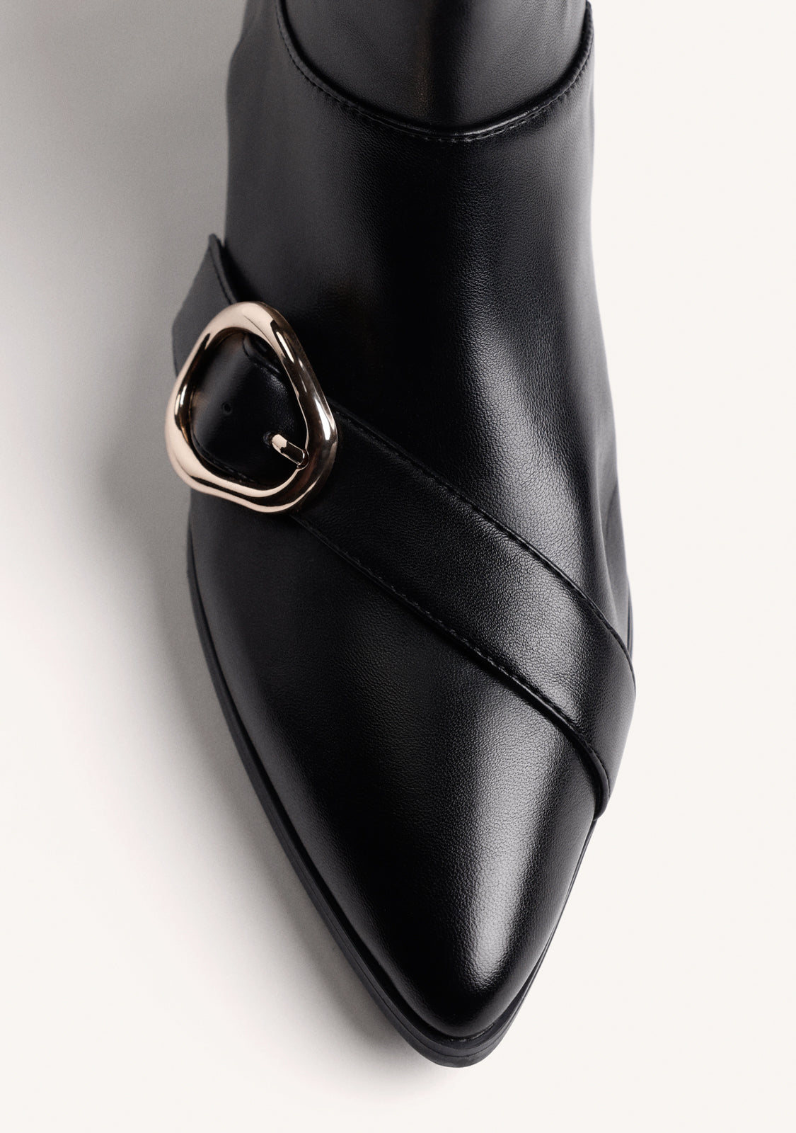 BLACK ELASTIC BUCKLE BOOTS