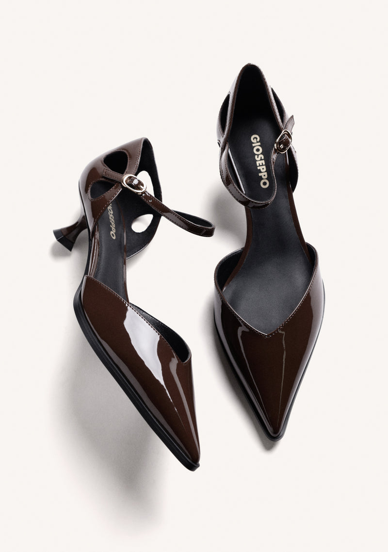SCARPE CON TACCO MARRONI